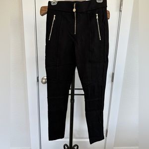 Stretchy Zara Black Gold Zip Trousers